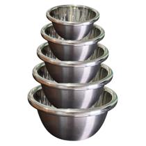 Kit 5 Tigela Bowl Inox Cozinha Preparo Alimento Profissional