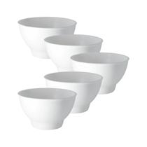 Kit 5 Tigela Branca em Polipropileno 8x14cm 600ml Supercron