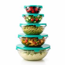 Kit 5 Tigelas De Vidro Pote Multiuso Saladeira Cumbuca Cozinha Servir Mesa Posta Conjunto Kit 5 Tigelas De Vidro Pote Multiuso Saladeira Cumbuca Cozinha Servir Mesa Posta Conjunto