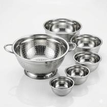 Kit 5 Tigelas Inox Bowls mais Escorredor Multiuso Completo Kit Cozinha Premium Kit 5 Tigelas Inox Bowls mais Escorredor Multiuso Completo Kit Cozinha Premium