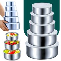 Kit 5 Tigelas Inox Com Tampa Potes Herméticos Para Cozinha Para Uso Geral Linha Premium