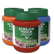 Kit 5 Tinta Acrílica Fosca para Artesanato 250ml a Sua Escolha Acrilex