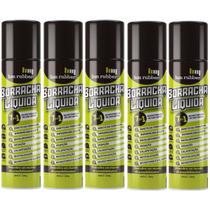Kit 5 Tinta Borracha Líquida Preto Impermeabilizante 400ml Hm Rubber Spray