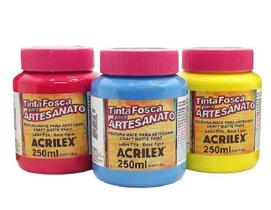 Kit 5 Tinta Pva Fosca para Artesanato 250ml a Sua Escolha Acrilex Kit 5 Tinta Pva Fosca para Artesanato 250ml a Sua Escolha Acrilex