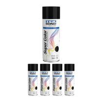 Kit 5 Tinta Spray Alta Temp Preto Brilhante 350ml Tekbond