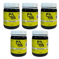 Kit 5 Tintas Acrílicas Paris Premium 250ml Preta Kit 5 Tintas Acrílicas Paris Premium 250ml Preta