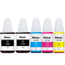 Kit 5 Tintas compatíveis Canon Para G3110 G3111 G3100 G2100 G2110 G4110 G4100 G1100 G1110 GI-190