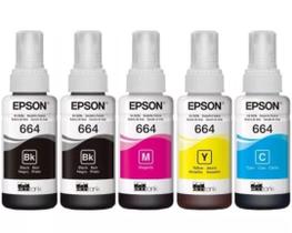 Kit 5 tintas original t664 l365 l395 l380 b y c m