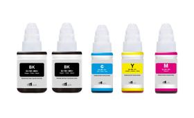 Kit 5 Tintas para impressora Canon G190 G3110 G4100 G3100 G-190. compatíveis Marca Ecologyc Paint
