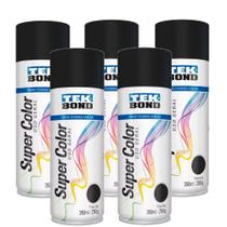 Kit 5 tintas spray preto fosco de uso geral 350 ml - TekBond - TekBond Kit 5 tintas spray preto fosco de uso geral 350 ml - TekBond - TekBond