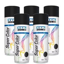 Kit 5 tintas spray preto fosco de uso geral 350 ml - TekBond - TekBond