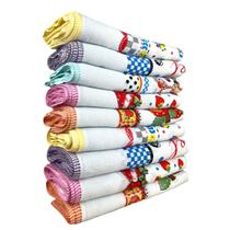 Kit 5 Toalha De Chá Com Viés Estampa Sortida Tam. 90x48cm