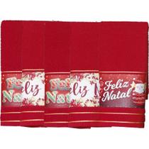 Kit 5 Toalha Lavabo Natalina Jacquard 30x45cm