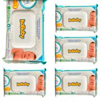 Kit 5 Toalha Umedecida Para Bebê Isababy Lenço Recem Nascido Baby Adulto Mulher Bolsa Banheiro - Mais de 200 Folhas