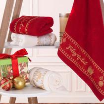 Kit 5 Toalhas Banho Natal Bordada Corpo Jacquard Sortido - Panosul