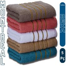 Kit 5 Toalhas Beka Montreal 70x130cm Algodão Grossas Alta Absorção