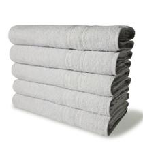 Kit 5 Toalhas De Banho 430g/m² Grande Grossa 80x150cm Itália Soft - Branco