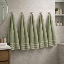 Kit 5 Toalhas de Banho Algodão Macias e Absorventes Verde