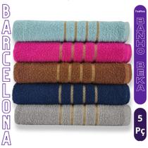 Kit 5 Toalhas de Banho Beka Barcelona 70x125cm 100 Algodão Alta Absorção Cores Sortidas