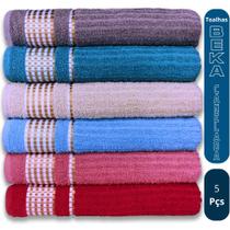 Kit 5 Toalhas De Banho Caneladas Gigante Banhão 70 X 140 Beka Alta Absorção