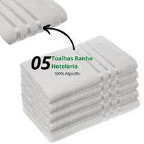 Kit 5 Toalhas De Banho Hotel Basic Pousada Motel Salão Cor Branca By Laune haus
