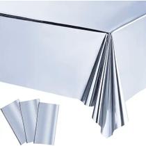 kit 5 Toalhas de mesa Metalizada Prata 1,37X1,83m Decoração kit 5 Toalhas de mesa Metalizada Prata 1,37X1,83m Decoração