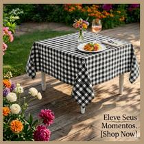 Kit 5 toalhas de mesa xadrez 1,40 x1,40 festa bar picnic tecido fino Kit 5 toalhas de mesa xadrez 1,40 x1,40 festa bar picnic tecido fino