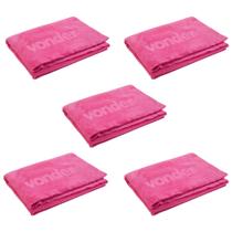 Kit 5 Toalhas de Microfibra 40x60cm 400gsm Rosa VONDER PLUS Kit 5 Toalhas de Microfibra 40x60cm 400gsm Rosa VONDER PLUS