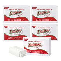 Kit 5 Toalhas de Papel Interfolha 2 Dobras 20x21 Dubbon