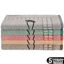 Kit 5 Toalhas de Piso Atoalhado Estampa Pézinho 45x70 Beka