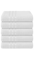 Kit 5 Toalhas De Rosto Branco Felpudas Hotel Salão Academia