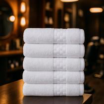 Kit 5 Toalhas de Rosto Hotel Pousada Salão Barbearia Madri Gramatura 400