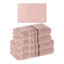 Kit 5 Toalhas Karsten Lumina 2 Banho 2 Rosto e 1 Pés Cor:Rosa - 60221Tamanho:86x150