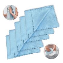 Kit 5 Toalhas Pano Limpeza Reutilizável Escama De Peixe 60x40 Kit 5 Toalhas Pano Limpeza Reutilizável Escama De Peixe 60x40