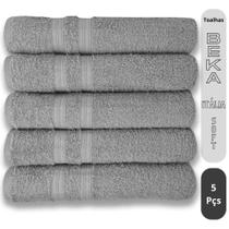 Kit 5 Toalhas Super Grossa e Felpuda Macia 80x150cm Beka Cinza Kit 5 Toalhas Super Grossa e Felpuda Macia 80x150cm Beka Cinza