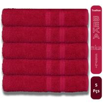 Kit 5 Toalhas Super Grossa Felpuda E Macia 80x150cm Beka Cereja Kit 5 Toalhas Super Grossa Felpuda E Macia 80x150cm Beka Cereja