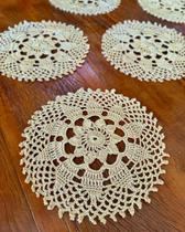 Kit 5 Toalhinhas De Chá 25cm Crochê Artesanal