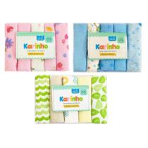 Kit 5 Toalhinhas Paninho De Boca Para Bebê Menina E Menino 32x25cm