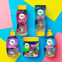 Kit 5 ToDeCachinho Kids Cabelos Cacheados Crespos Infantil Shampoo + Condicionador + Creme + Gelatina + Ativador - Salon Line