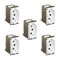 Kit 5 Tomada 10a 2p+t Branco Borne Parafuso Legrand Nereya 663050 Kit 5 Tomada 10a 2p+t Branco Borne Parafuso Legrand Nereya 663050