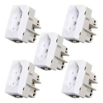 Kit 5 Tomada 2p+t 20a e 10a Bca Modelo Sleek Margirius Cor Branco