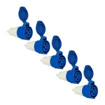 Kit 5 Tomada Acoplamento 3p+t 16a Azul 9h 220/250v OMG 4059 Kit 5 Tomada Acoplamento 3p+t 16a Azul 9h 220/250v OMG 4059