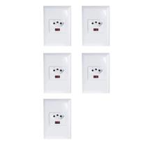 Kit 5 Tomada Bivolt 20a com Seletor De Voltagem 110 220v Gsm