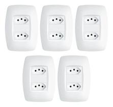 Kit 5 Tomada Dupla 20a/250v Com Placa 4x2 Fame Elegance Kit 5 Tomada Dupla 20a/250v Com Placa 4x2 Fame Elegance