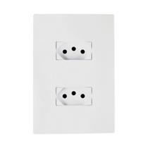 Kit 5 Tomada Dupla Branca 10A Completa Linha I9 - Ilumi