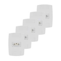 Kit 5 Tomada Elétrica Branca 2P+T 10A 250V Placa Espelho 4x2