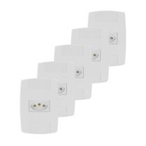 Kit 5 Tomada Elétrica Branca 2P+T 10A 250V Placa Espelho 4X2 Kit 5 Tomada Elétrica Branca 2P+T 10A 250V Placa Espelho 4X2
