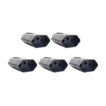 Kit 5 Tomada Fêmea 3 Pinos 2P+T 10A Preto - Ilumi