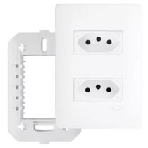 Kit 5 Tomada Habitat Dupla Distanciada 20A Branco Fame 2310