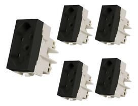 Kit 5 Tomada Padrao Brasileiro 2p+t 10a-250v Ebony Sleek